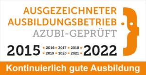 Siegel Ausgezeichneter Ausbildungsbetrieb 2022